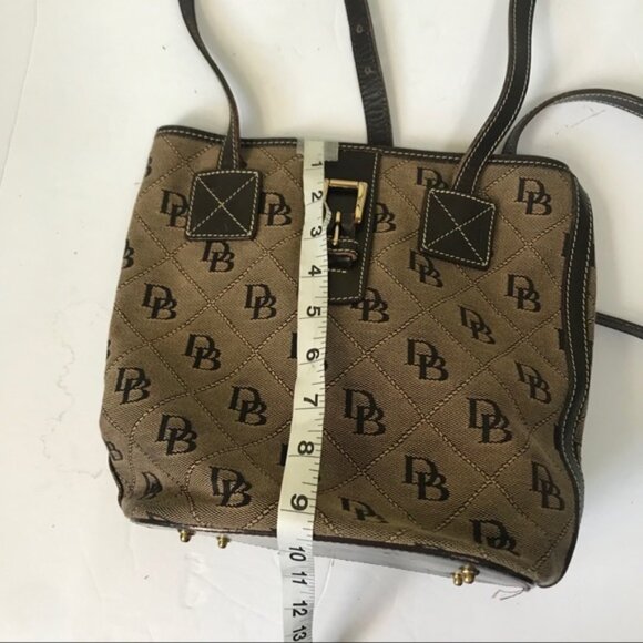 Dooney & Bourke Vintage Bucket Bag Leather Monogram Canvas Hobo Shoulder Purse - Picture 15 of 16